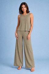 Flowy Wide-Leg Pants Set