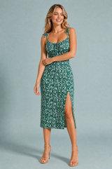 Floral Slit Midi Dress