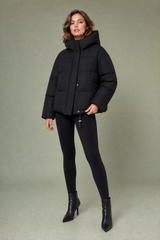 Oversized Cropped Hooded Puffer Jacket