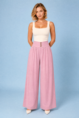 High-Waisted Pleated Wide-Leg Pants