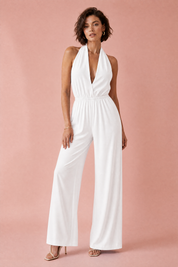 Combinaison col halter dos nu | Variante Blanc | Lounelle Paris