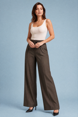 High-waisted wide-leg pants