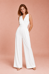 Flowy V-Neck Wide-Leg Jumpsuit