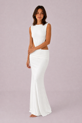 Cut-Out Waist Backless Maxi Dress