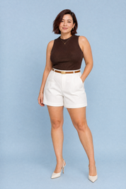 Short bermuda ample taille haute | Porté sur une autre silhouette | Lounelle Paris