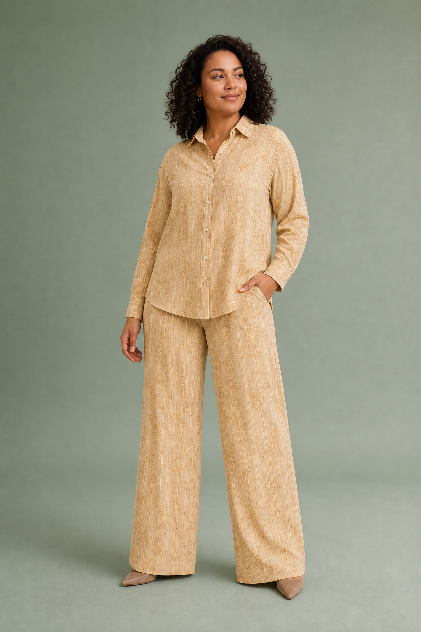 Ensemble ample motif jacquard | Porté sur une autre silhouette | Lounelle Paris