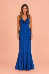 Blue Halterneck Maxi Dress