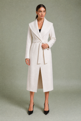 Belted Shawl-Collar Coat
