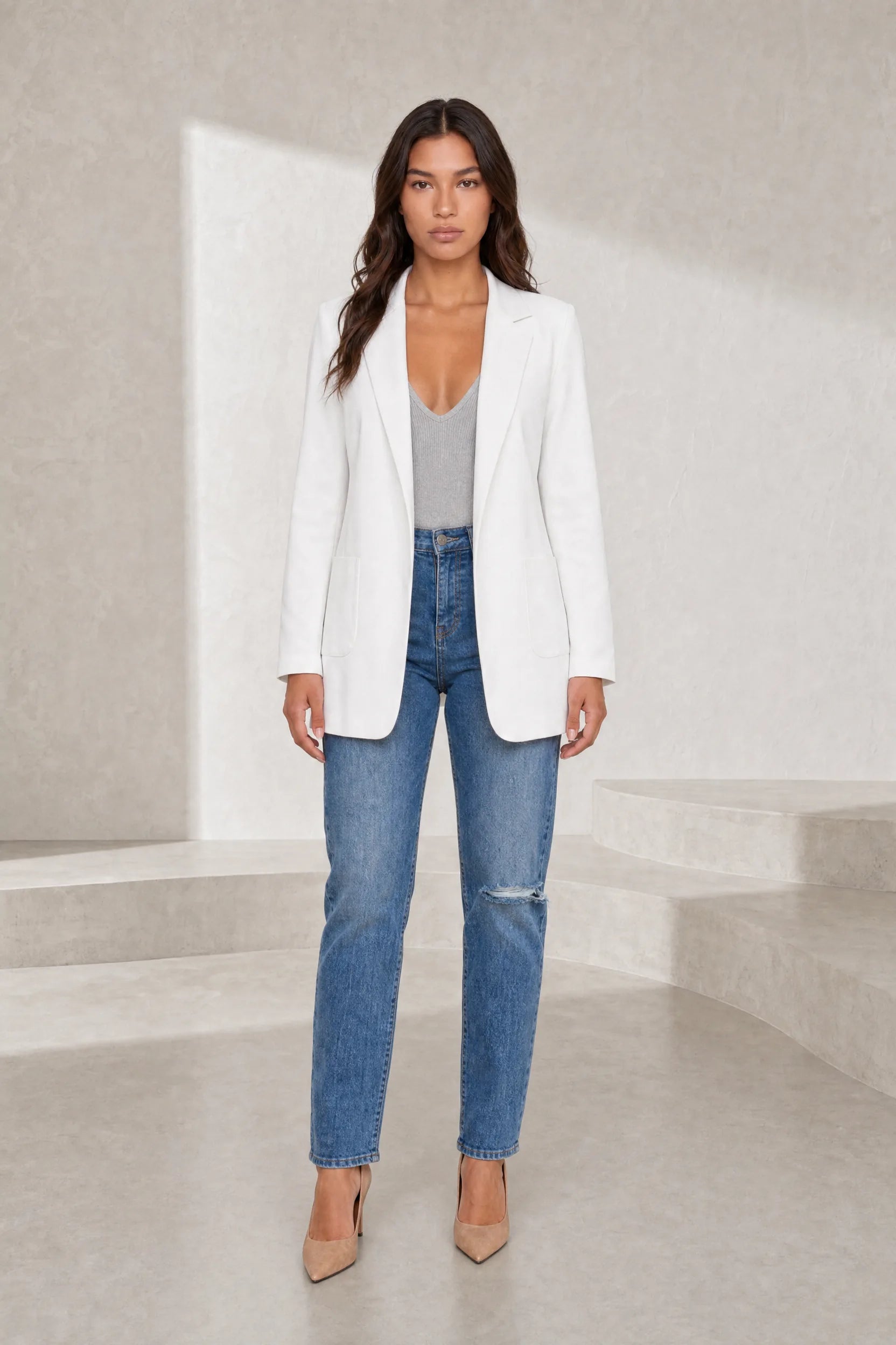 Blazer ajusté à col tailleur | Lounelle Paris