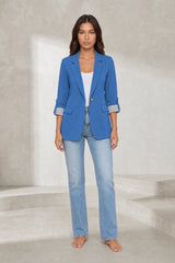 Cropped Three-Quarter Sleeve Blazer