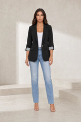 Fitted three-quarter sleeve blazer