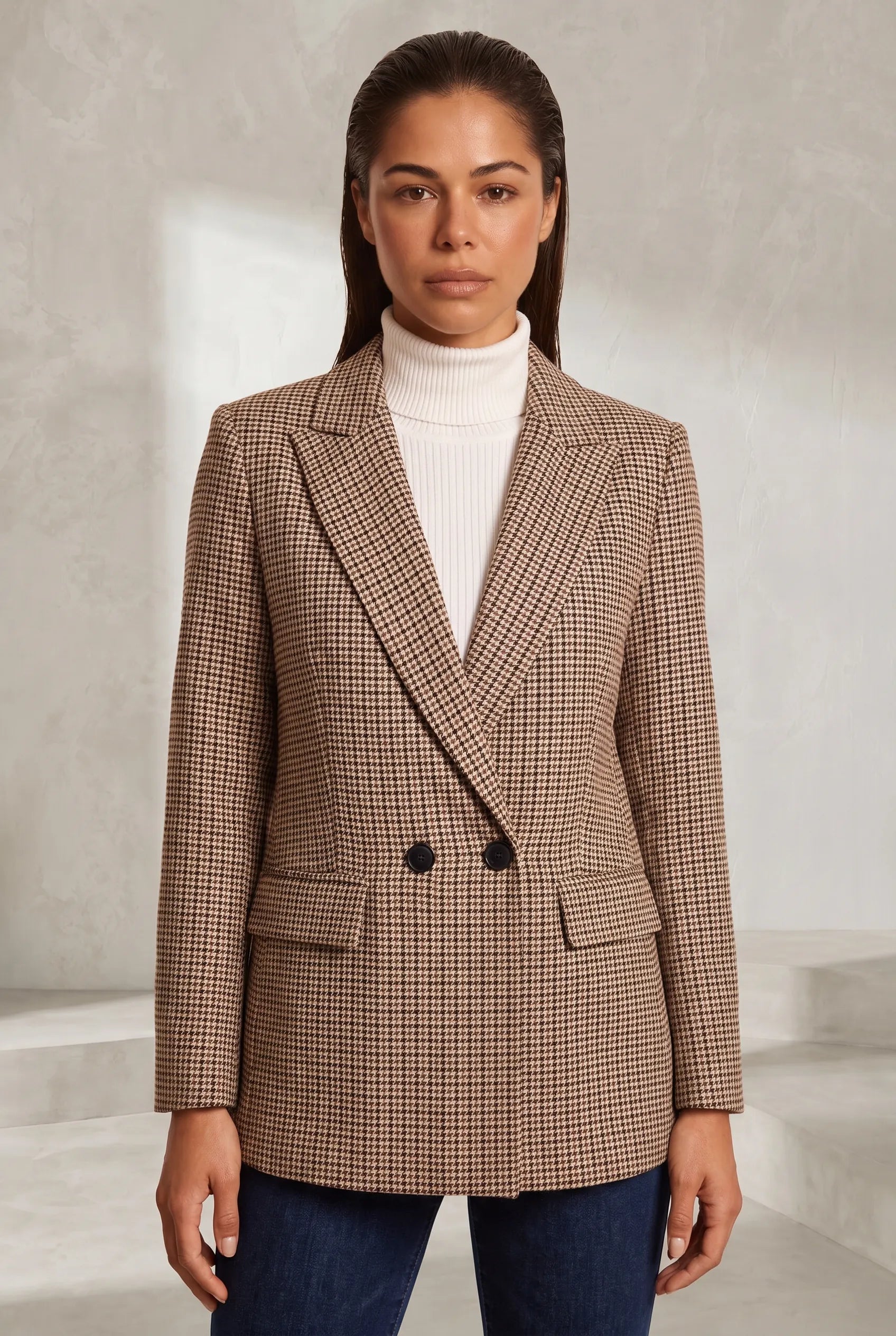 Blazer ajusté motif pied-de-poule | Lounelle Paris