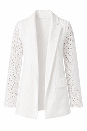 Blazer blanc ajouré mi-long | Lounelle Paris