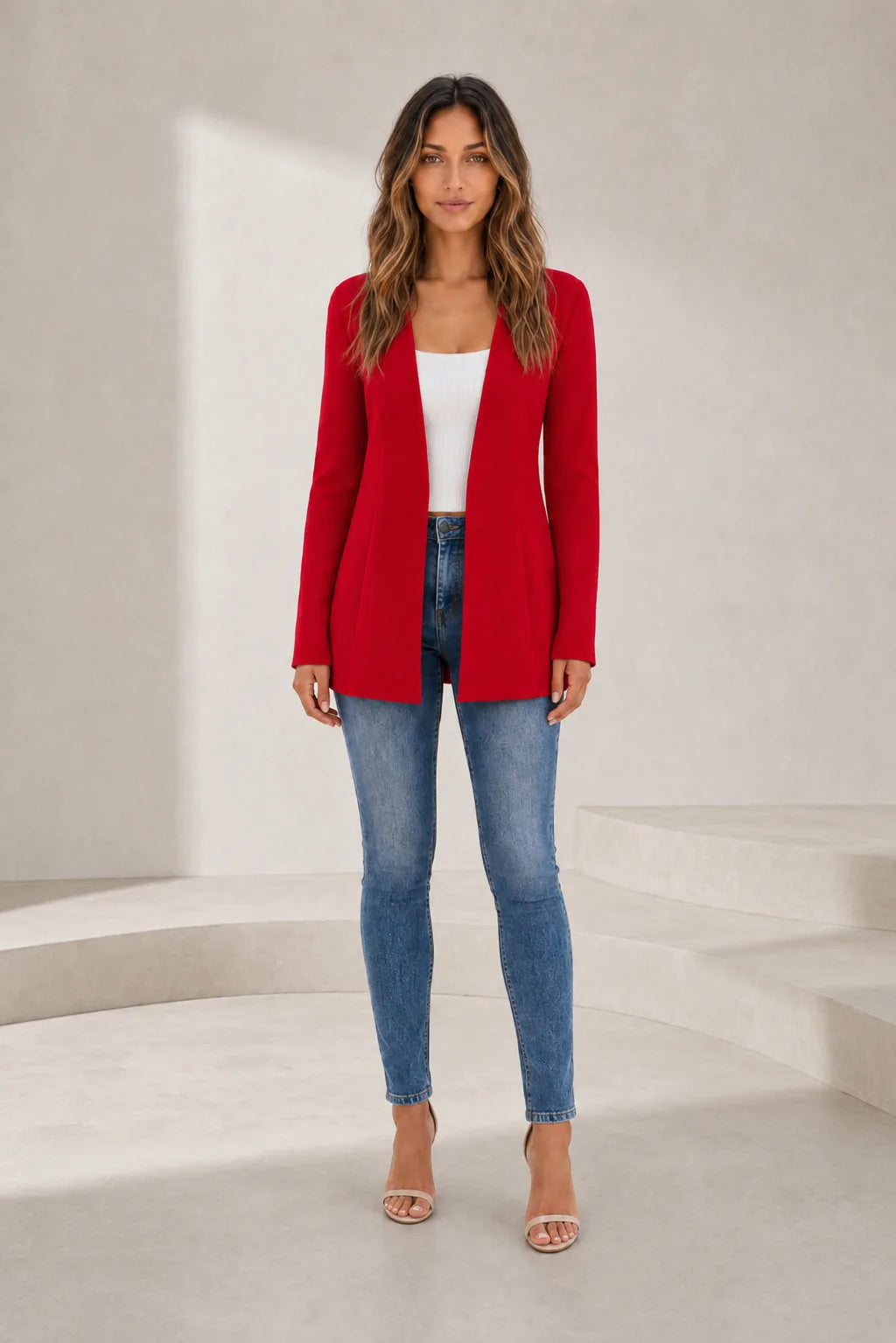 Blazer mi-long col V | Lounelle Paris
