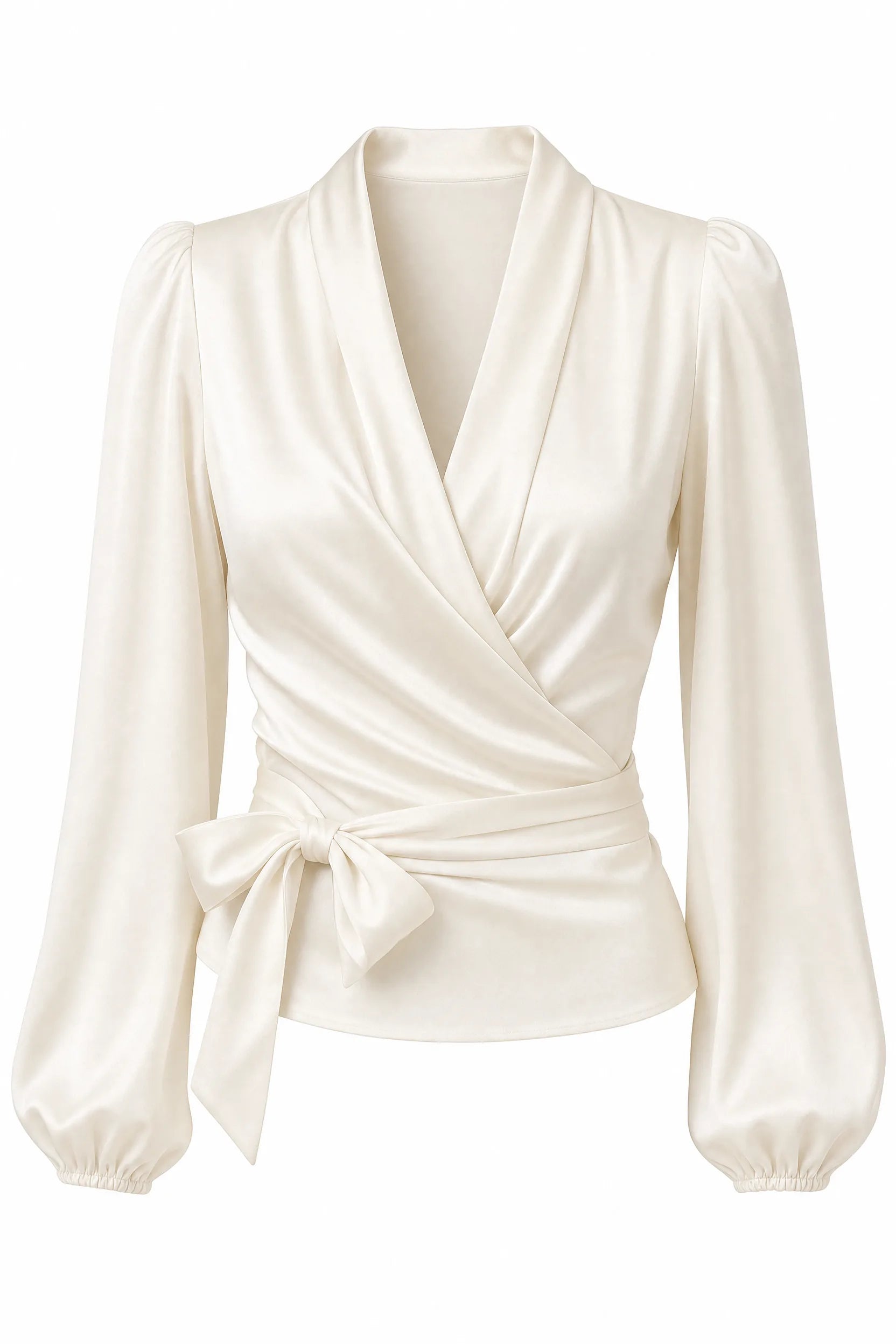 Blouse satinée cache-cœur | Lounelle Paris