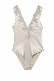 Body ivoire satiné décolleté V | Lounelle Paris
