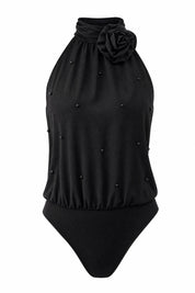 Body noir col montant dos nu | Lounelle Paris