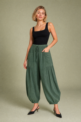High-Waisted Wide-Leg Cargo Pants
