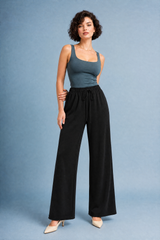 Drawstring Wide-Leg Pants
