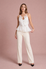 Ruffle-Strap Floral Top