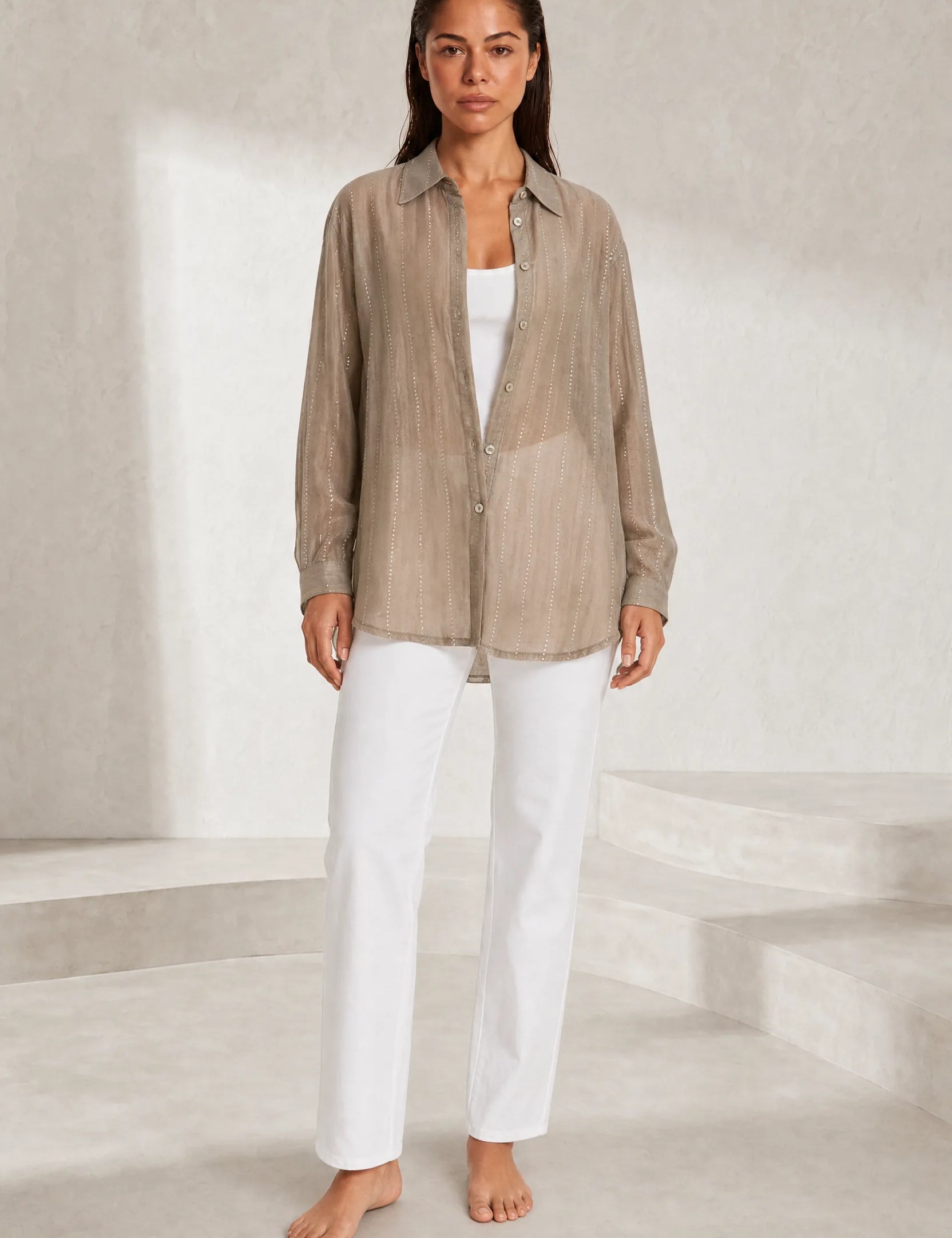 Chemise ample à lignes scintillantes | Lounelle Paris