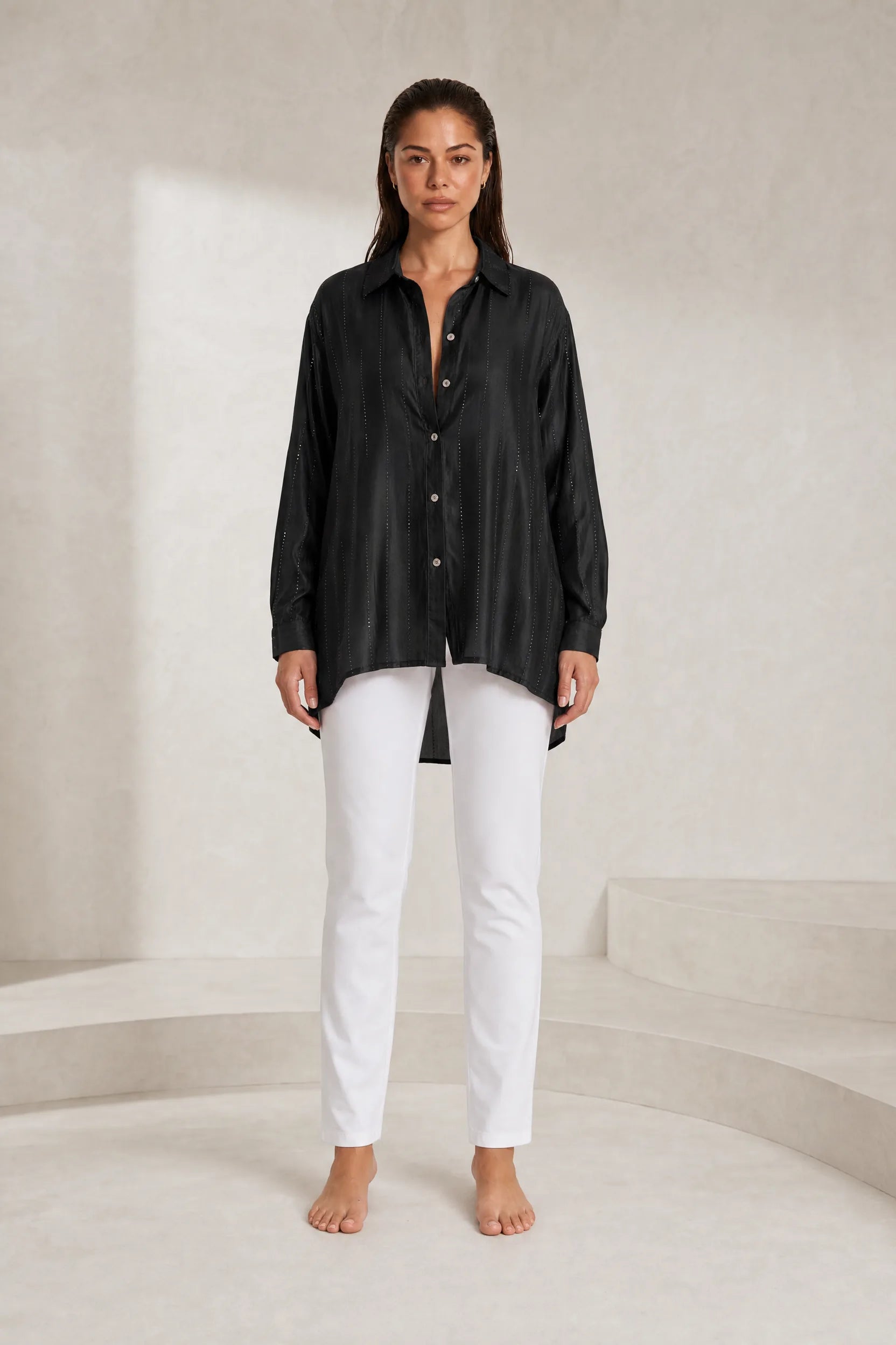 Chemise ample à lignes scintillantes | Lounelle Paris