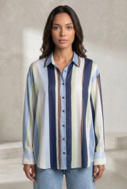 Chemise ample à rayures satinée | Lounelle Paris