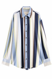 Chemise ample à rayures satinée | Lounelle Paris
