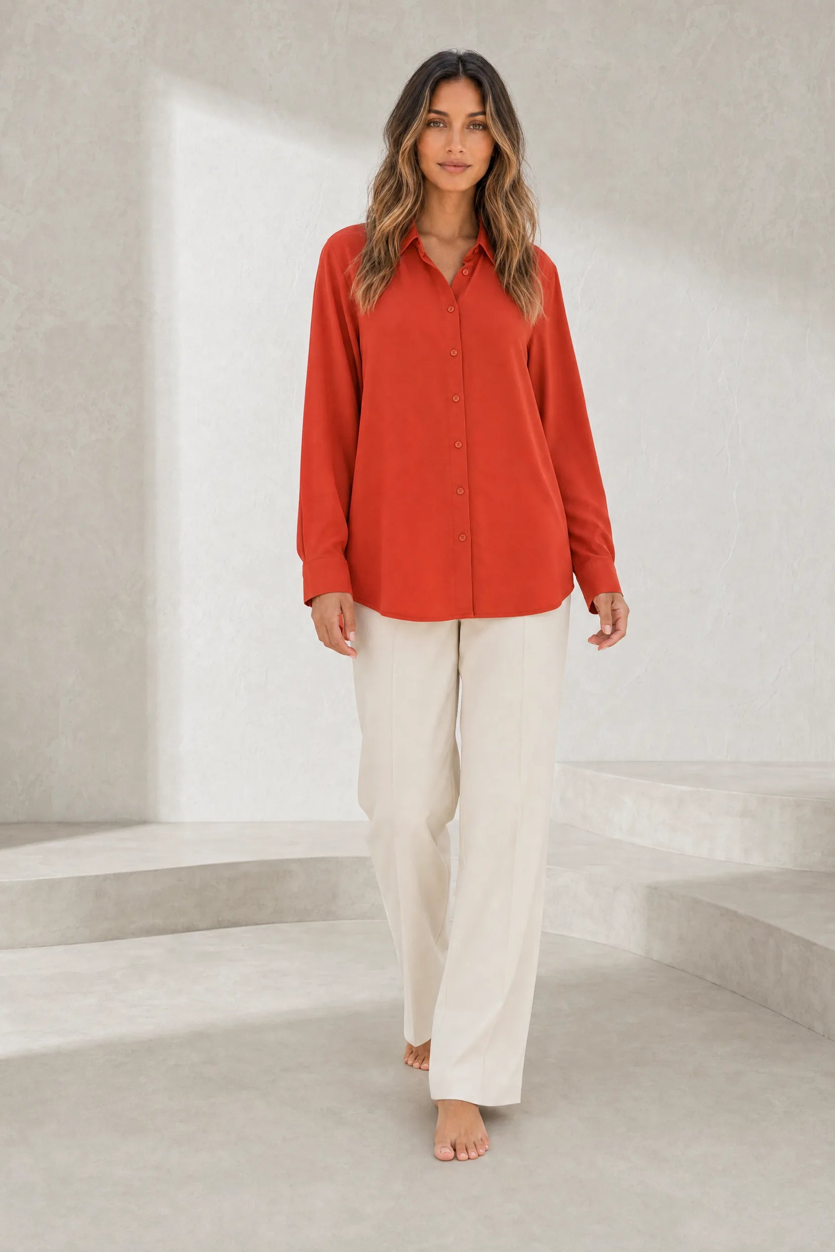Chemise fluide à col rabattu | Lounelle Paris