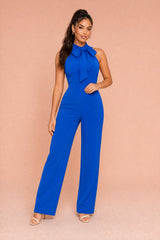 Sleeveless Bow-Detail Wide-Leg Jumpsuit