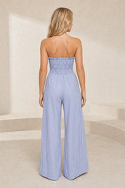 Combinaison bleue bandeau dos nu | Lounelle Paris