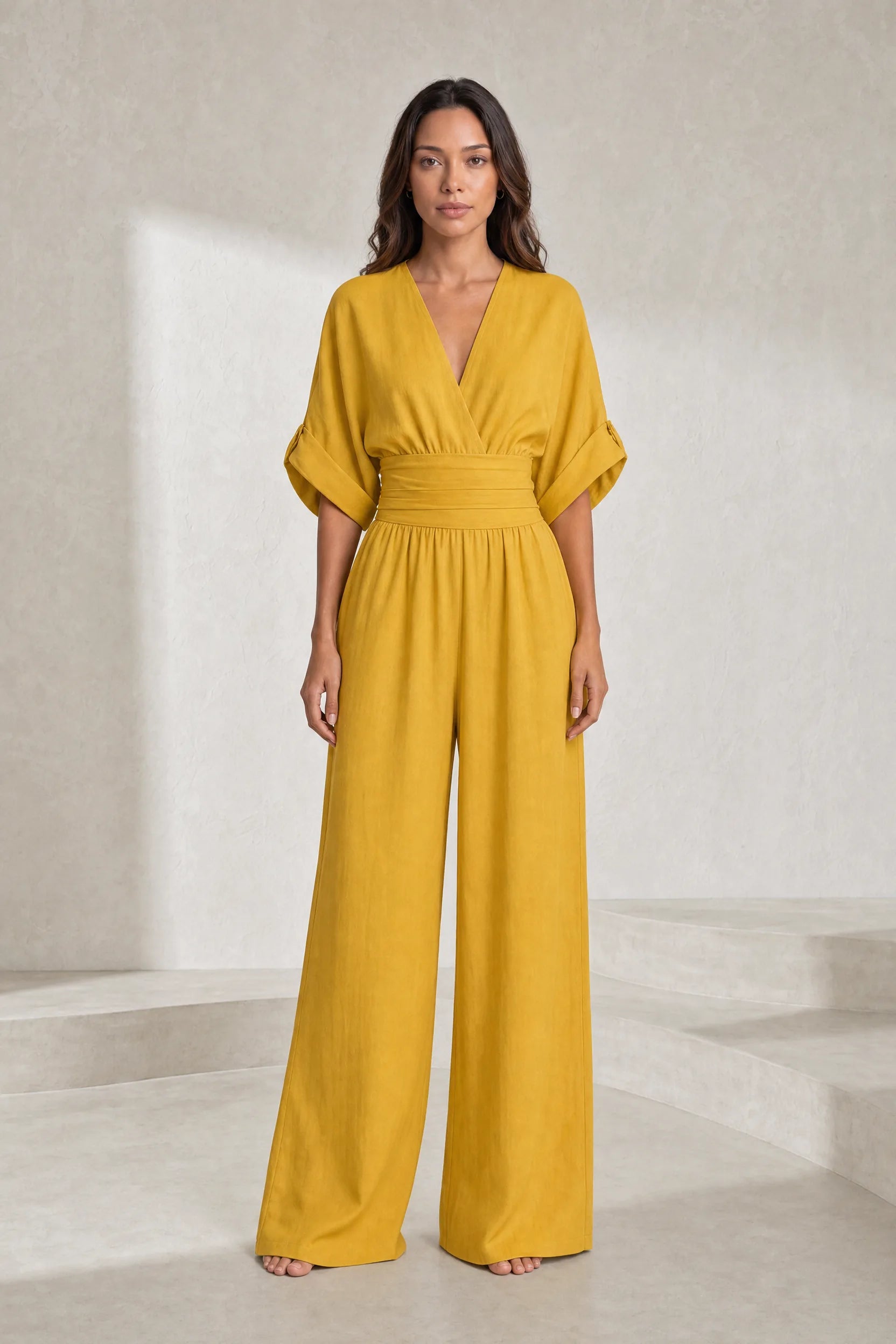 Combinaison col V taille haute | Lounelle Paris