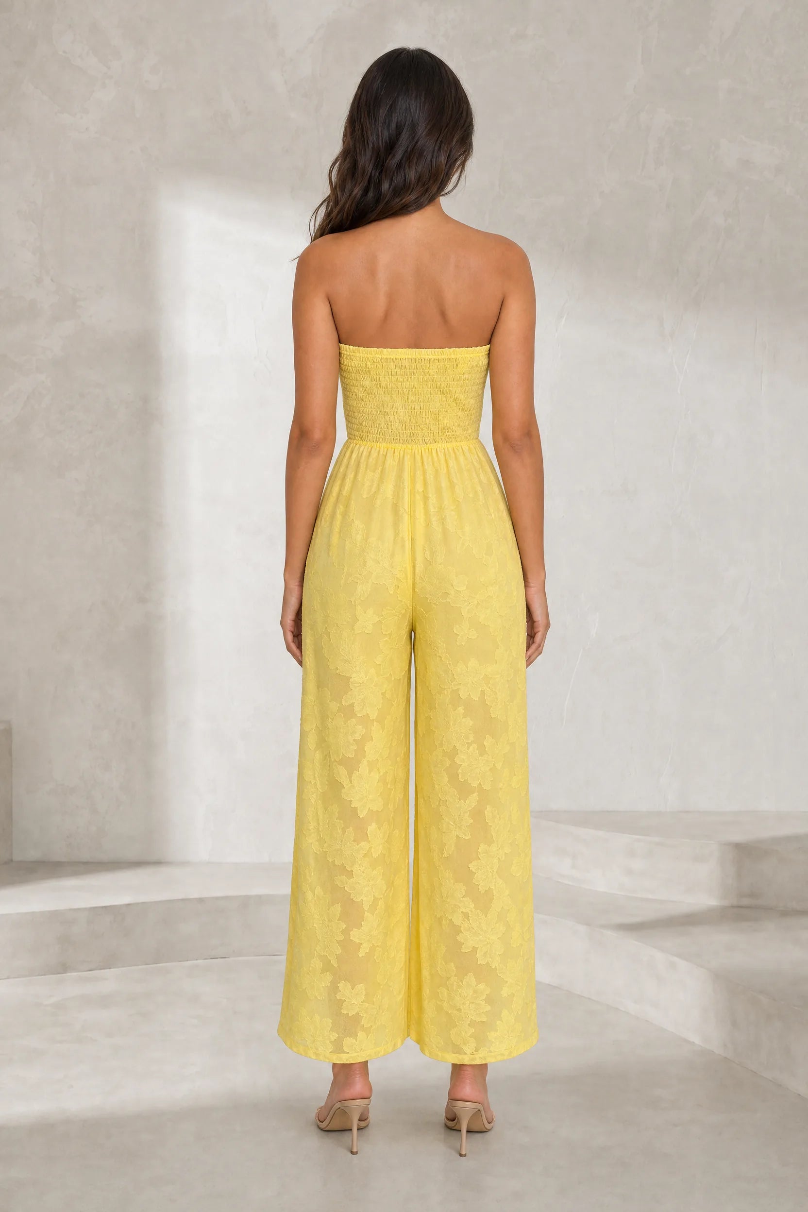 Combinaison jaune bandeau transparente | Lounelle Paris