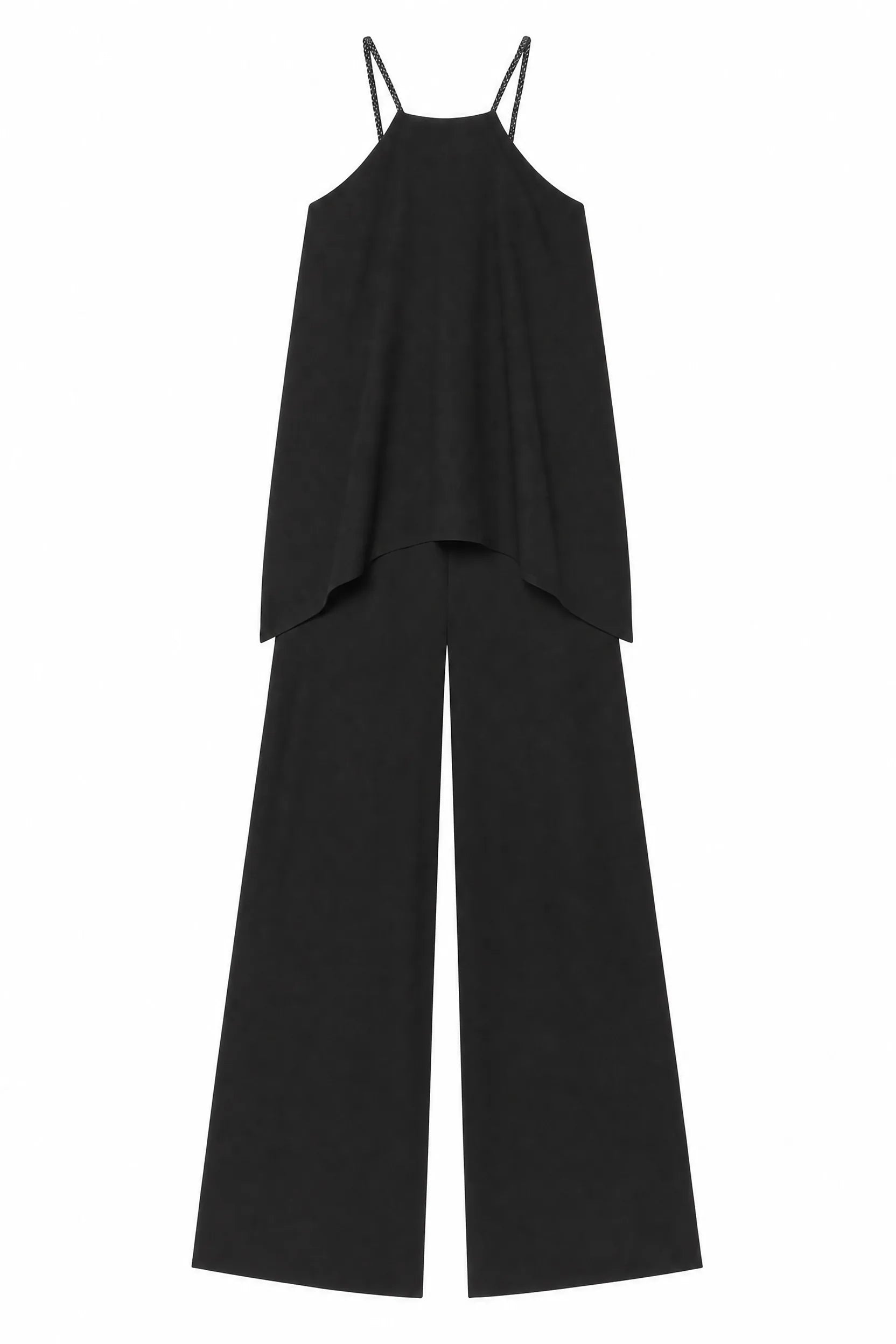Combinaison noire bretelles tressées | Lounelle Paris