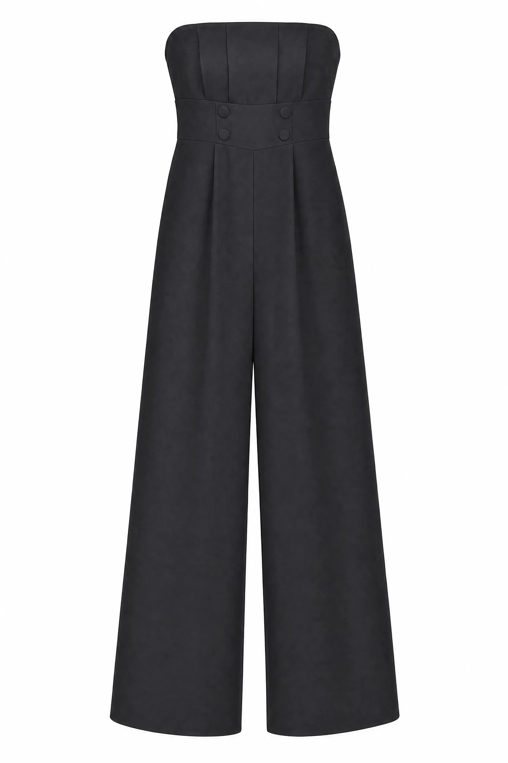Combinaison noire bustier jambes larges | Lounelle Paris