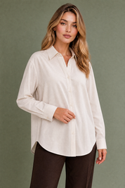 Chemise fluide à col chemise | Vue rapprochée | Lounelle Paris