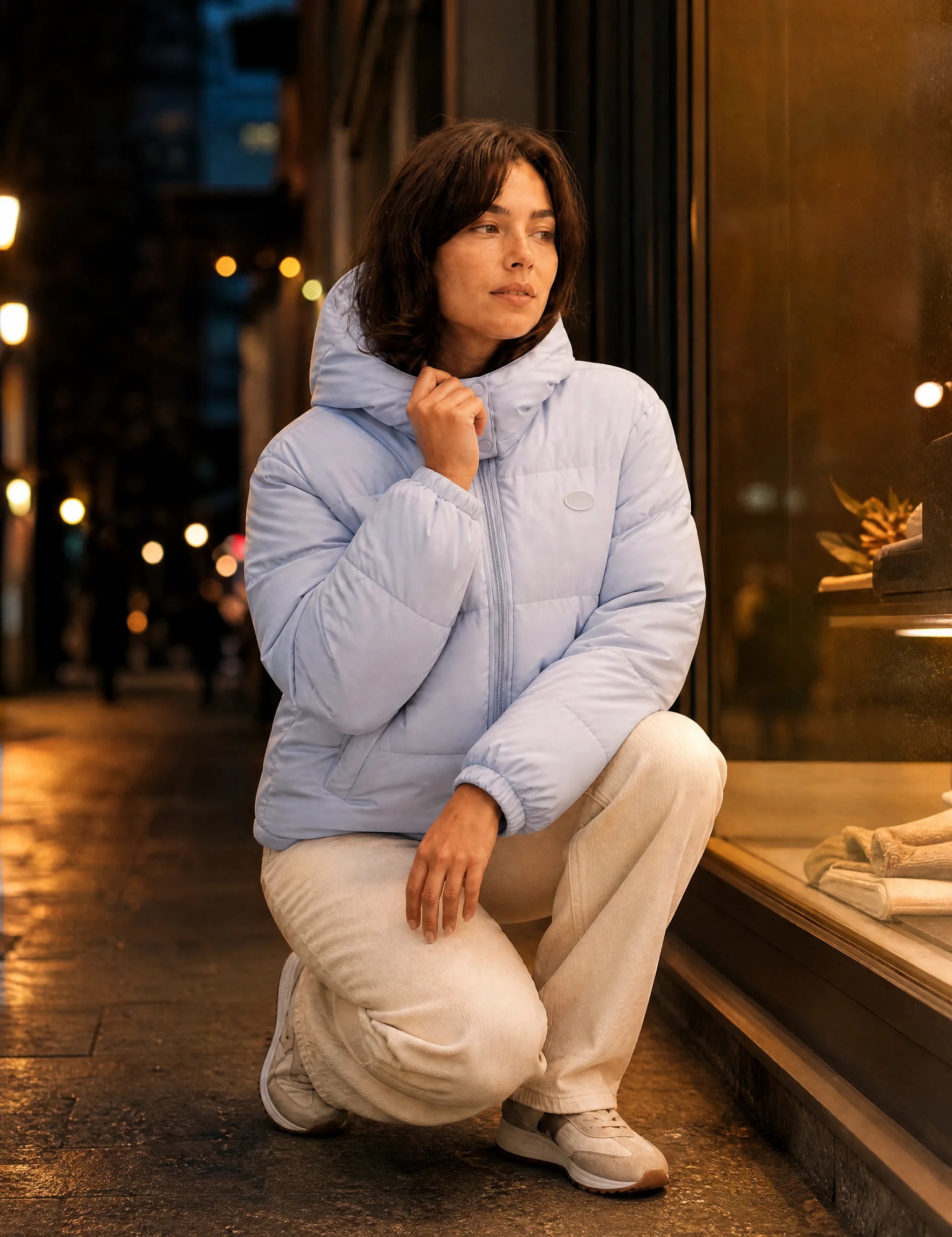 Doudoune matelassée à capuche | Variante Bleu - Lifestyle | Lounelle Paris