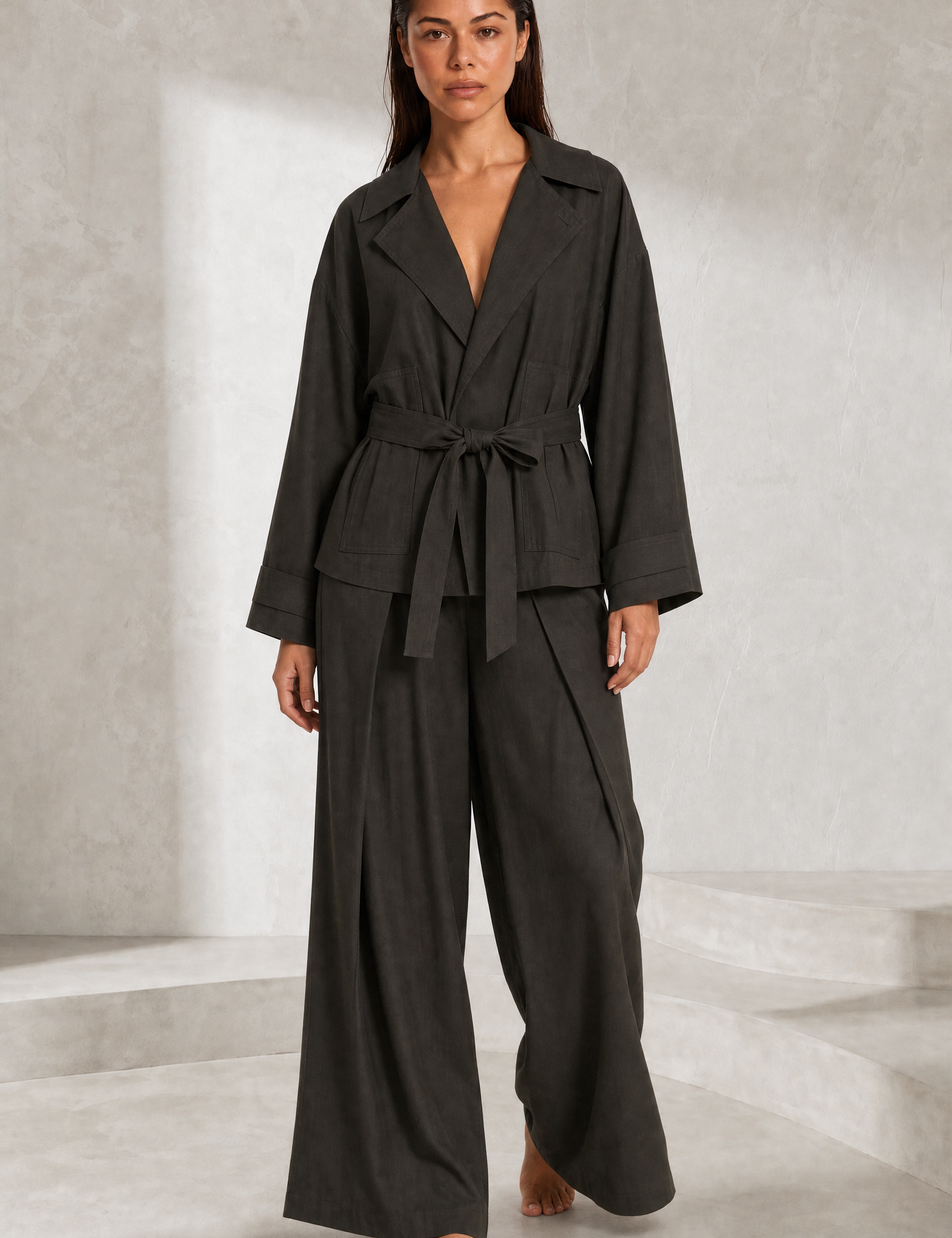Ensemble trench pantalon ceinturé | Lounelle Paris