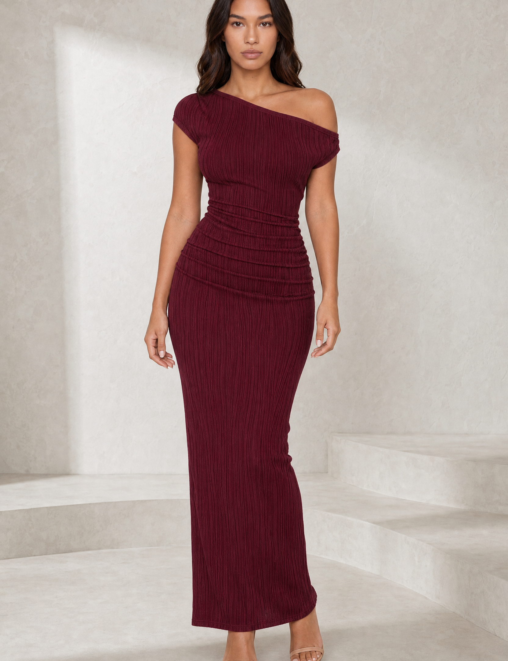 Robe longue asymétrique moulante | Lounelle Paris