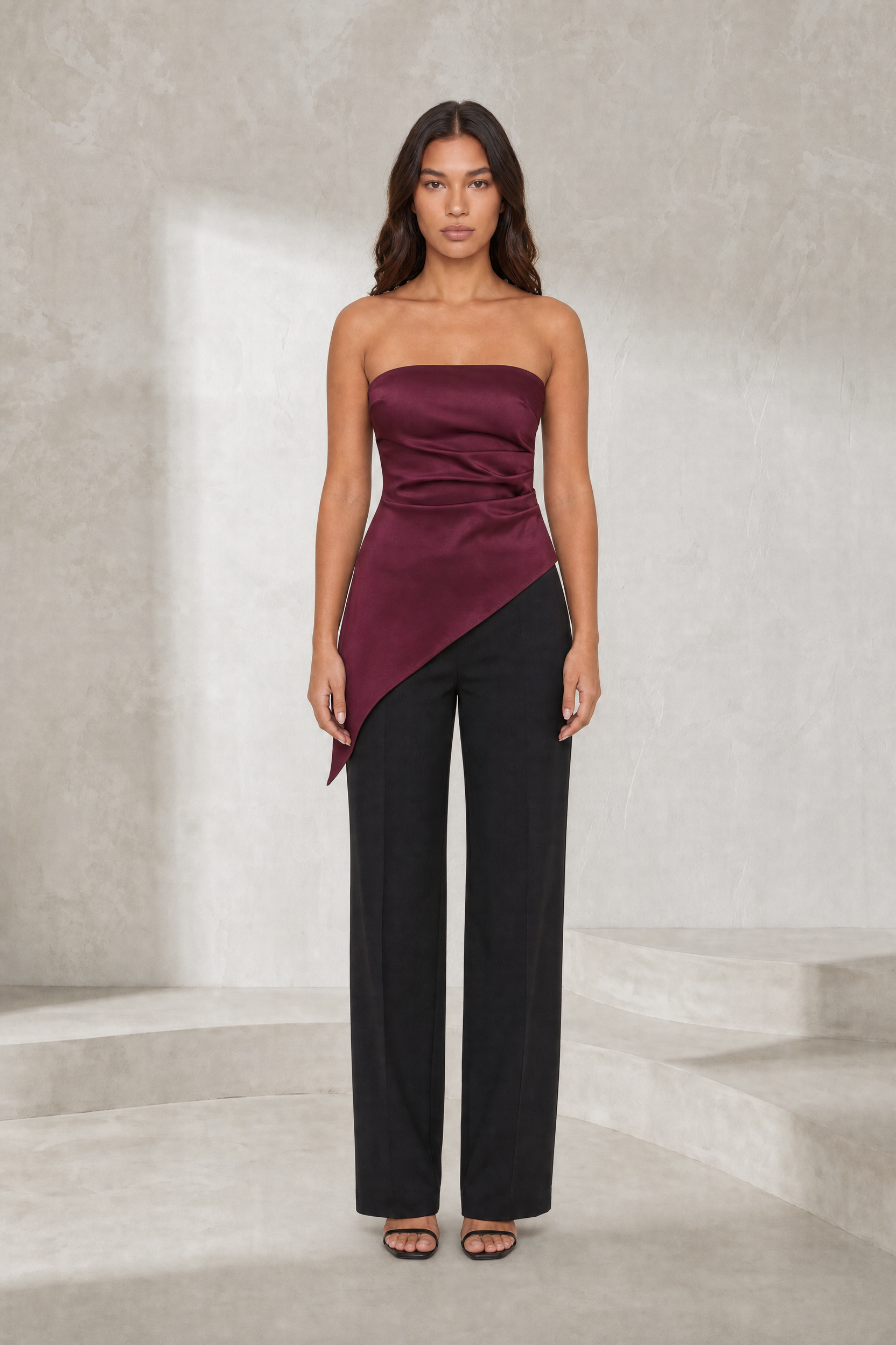 Top bustier froncé asymétrique | Lounelle Paris