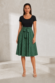Robe bi-matière à pois | Lounelle Paris