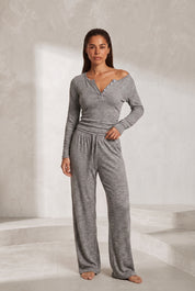 Ensemble col V et pantalon large | Lounelle Paris