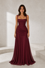 Draped Backless Maxi Dress