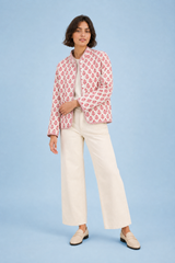 Printed Quilted High-Neck Jacket