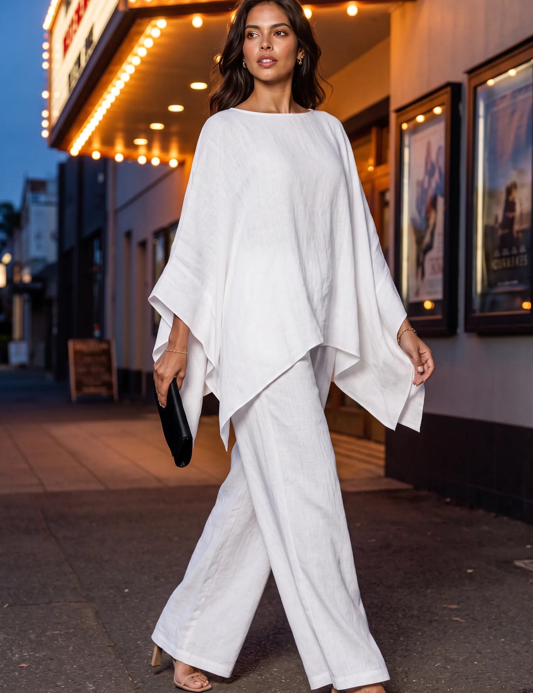 Ensemble ample col bateau | Variante Blanc - Lifestyle | Lounelle Paris