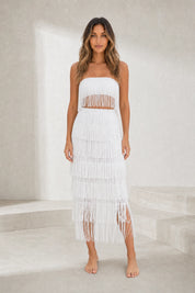 Ensemble blanc bandeau à franges | Lounelle Paris