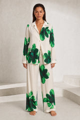 Ensemble écru fluide imprimé floral