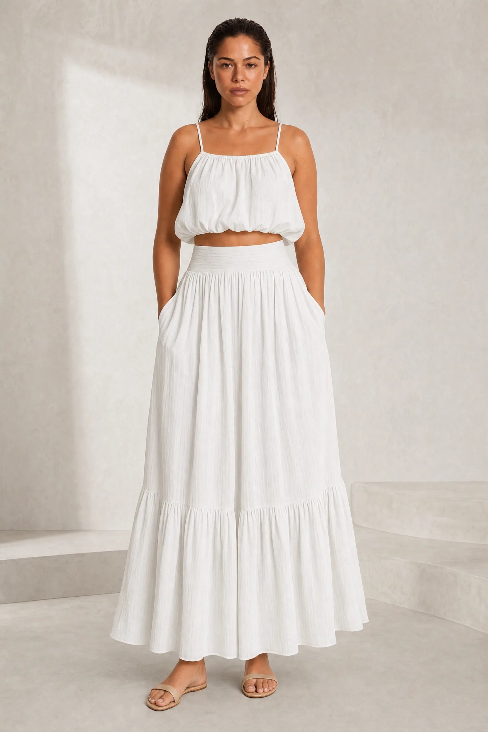 Ensemble jupe longue fines bretelles | Lounelle Paris