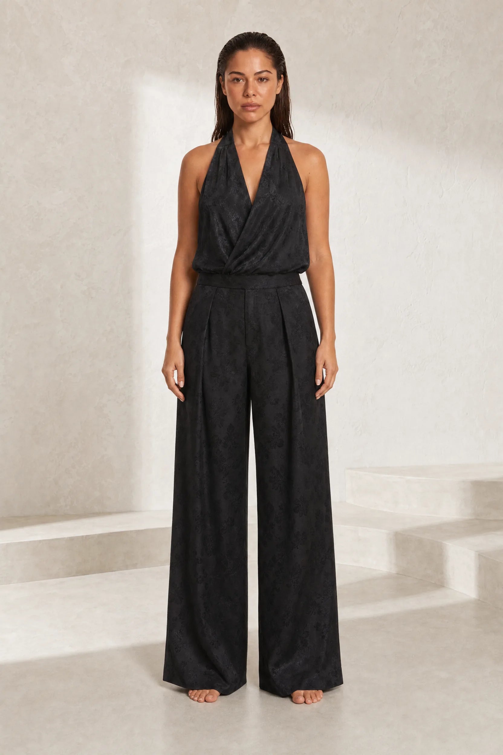 Ensemble noir col licou dos nu | Lounelle Paris
