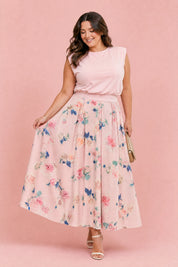 Ensemble rose floral taille haute | Porté sur une autre silhouette | Lounelle Paris